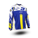 S3 Racing-Shirt Jersey Trikot MX Moto-Cross Enduro Trial SM Husqvarna gelb-blau