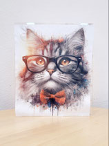 Katze mit Brille