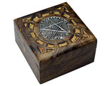 Holzbox  mit Metall Pentagram