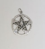 Kettenanhänger Pentagram Besen 925er Silber