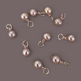 Perlen Charm (1) - pink roeé ~3.5mm - o. Ring (910121)