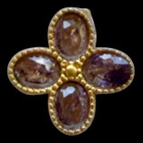 Messingperle (1) - ~10x12mm lavendel - goldig (500134)