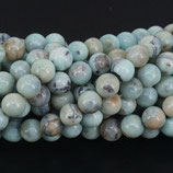 Mineralien·Perlen (1S) - Robin Ei Achat - Aqua blau glänzend - ~8mm (890317)