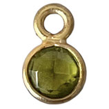 Mini Anhänger () - 4mm Peridot - vergoldet (MG010) -