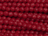 Glas·Perlen (1S) - Dunkelrot opak facettiert - ~3mm (311827)