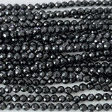 Mineralien·Perlen (1S) - Schwarzer Turmalin - facettiert ~3.2mm (890646)