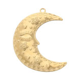 Anhänger Mond (1) - 30x23mm Edelstahl - golden (500146)