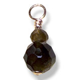 Goldobsidian Charm (1) - facettiert vergoldet - ~2.4/4.1mm (910137)