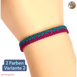 Makramée Armband (1) - Türkis/Fuchsia (30157)