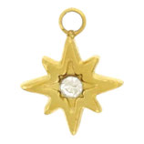 Anhänger Stern (1) - 7mm Edelstahl - golden (500066)