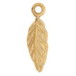 Anhänger Blatt (1) - Edelstahl vergoldet - 16x5mm (500038)