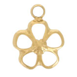 Anhänger Blume (1) - 6.5mm Edelstahl - golden (97518)