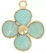 Anhänger Blume (1) - Amazonit - ~16mm (MG1604)