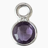Mini Anhänger () - 4mm Amethyst - rund einfach (MS4004) -