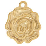 Anhänger Blume (1) - Edelstahl golden - 18mm (500051)