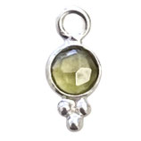 Mini Anhänger () - 4mm Peridot - rund verziert (MS4018) -