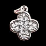 Anhänger Klee (1) - mit Zirkonsteinchen - 8mm (68006)
