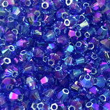 5328 Bicone (50) - 4mm Sapphire - Shimmer 2x