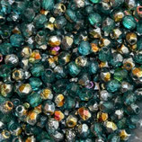 Firepolish Round (100) - 3mm Sea - Gold VC
