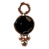 Mini Anhänger () - 4mm Onyx schwarz - rosé (MR4005) -