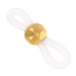 Brillenschlaufen mit Perle (10) - für Brillenketten - klar/goldig
