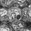 Perlen (10) - ~8mm Edelstahl - gehämmert (451339)