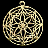 925 Anhänger (1) - Mandala vergoldet - ~30mm (4776)