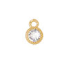 Anhänger Mini Kreis () - mit Strassstein - 4mm vergoldet (97733) -