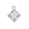 Anhänger Quadrat () - mit Strasssteinen - 8mm (97782) -