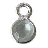 Mini Anhänger () - 4mm Aquamarin - rund einfach (MS4002) -
