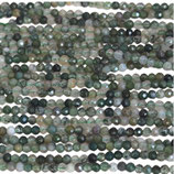 Mineralien Perlen (1S) - Moosachat Mischung - facettiert ~2.3mm (891841)