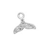 Anhänger Walfischflosse (1) - mit Strasssteinchen - 9x6mm (97785)