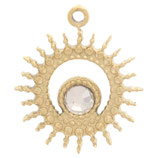 Anhänger Sonne (1) - Edelstahl mit Strassstein - golden ~14mm (500147)