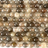 Mineralien·Perlen (1S) - Orange grauer Sonnenstein - glatt ~6mm (890312)