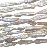 Süsswasserperlen (1S) - Biwa Stick weiss - ~4/7 (200186)