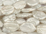 Süsswasserperlen (1S) - Nuggets flach weiss - ~18x13cm (89278)