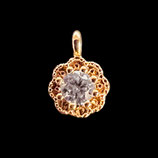 Anhänger Mini Kreis (1) - mit Zirkonsteinchen - 4.7mm vergoldet (68031)