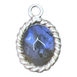925 Anhänger Oval (1) - Labradorit - 6x8mm (MS6806)