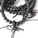 108 Holz·Perlen (1S) - Schwarze Aderholzperlen - ~8mm (8924)