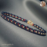 Makramée Armband (1) - Schwarz/Rot (30143)