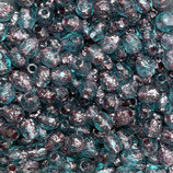 Firepolish Round (100) - 4mm Aqua Violet - Speckled