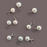 Perlen Charm (1) - weiss goldfilled ~3.5mm - o. Ring (910119)
