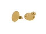 Ohrstecker gewölbt (2) - 15mm Edelstahl golden - mit Rückteil (451442)