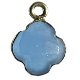 925 Anhänger Klee () - Blauer Chalzedon - ~10mm (MG1005)