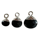 925 Herz Anhänger () - 6mm Onyx - schwarz (HS6006) -