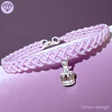 Makramée Armband (1) - Blush Metallic mit - Krönchen (30018)