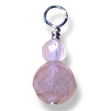 925 Rosenquarz Charm (1) - facettiert - ~2.5/4mm (910130)