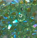 5328 Bicone (50) - 4mm Chrysolite - AB2x