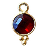925 Anhänger () - 6mm Granat - vergoldet (MG6023) -