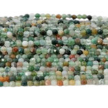 Mineralien Perlen (1S) - Moosachat Mischung - facettiert ~2.5mm (891974)